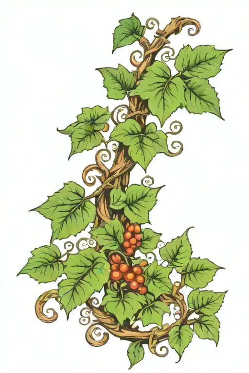 climbing ivy vines tendrils tattoo design idea