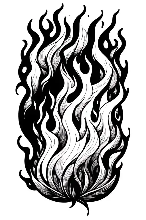 Blackout tatto flames coming tattoo design idea