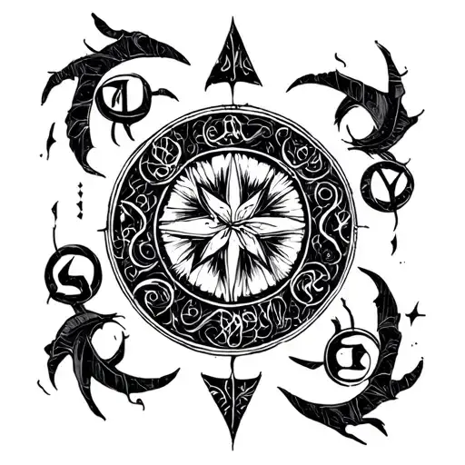 Anglo Saxon runes tattoo design idea