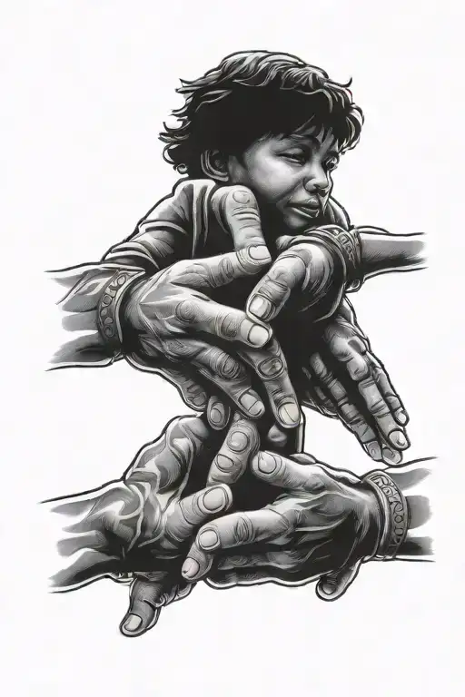 3 brothers holding hands tattoo design idea