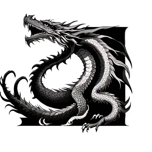 dragon in the whole forearm tattoo design idea