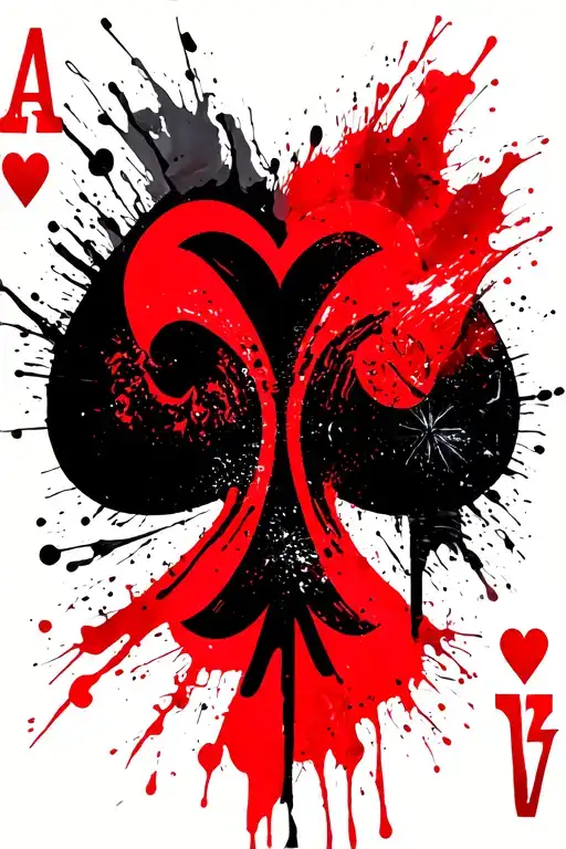 Card Ace of Hearts tattoo design idea