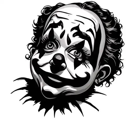  happy clown face tattoo design idea