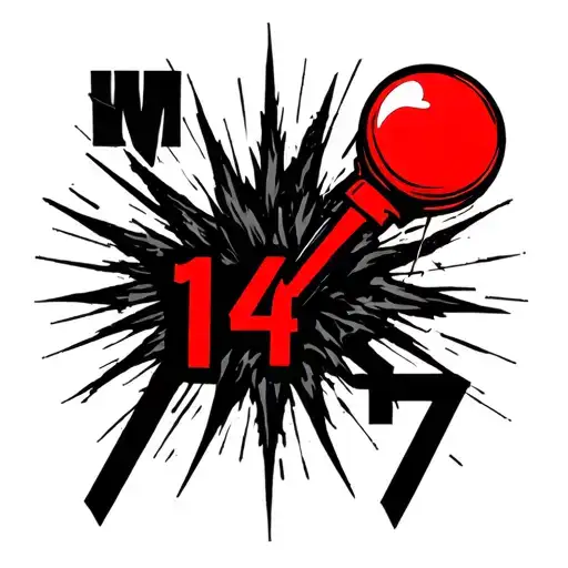 "147" with a red location pin at the end tattoo design idea