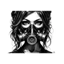 Gangster Frau my gas mask tattoo design idea