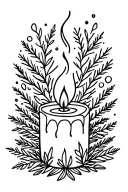 hygge candle burning tattoo design idea