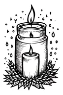 hygge candle burning tattoo design idea