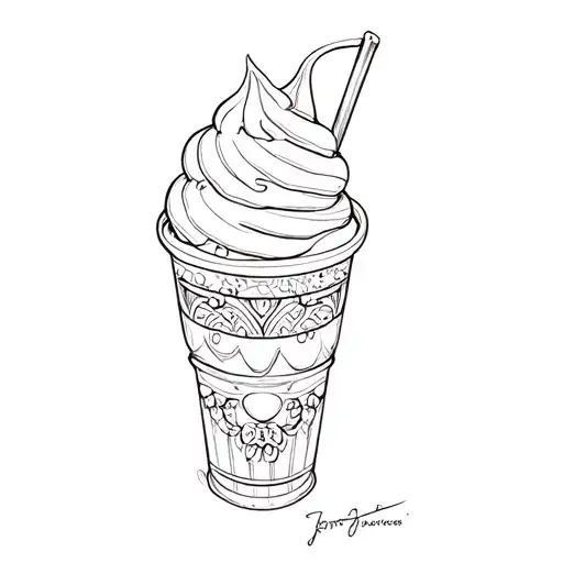 an ice cream sundae tattoo design idea