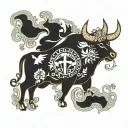 faith , hope ,life ,love ,earth Taurus symbol tattoo design idea