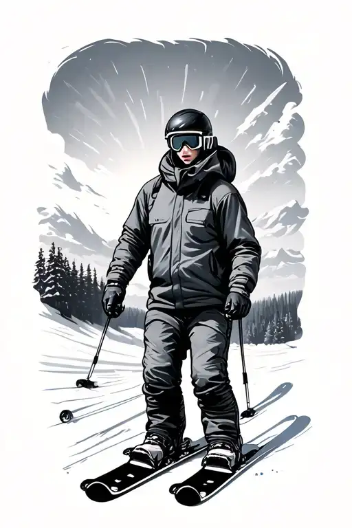 ski tattoo design idea