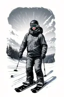 ski tattoo design idea