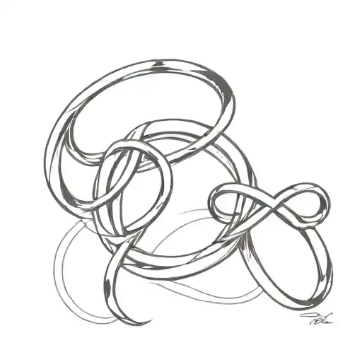 rings intertwined, infinity symbol, 9/27/24 tattoo design idea