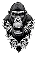 silverback gorilla tattoo design idea