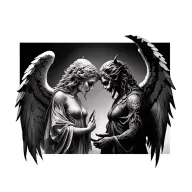 Angel and Demon tattoo design idea