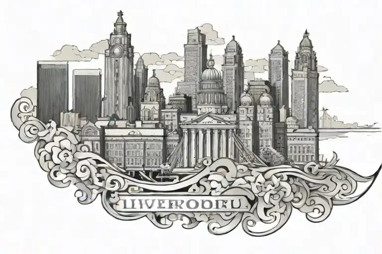 Liverpool skyline tattoo tattoo design idea