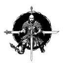 celtic warrior wielding a sword tattoo design idea