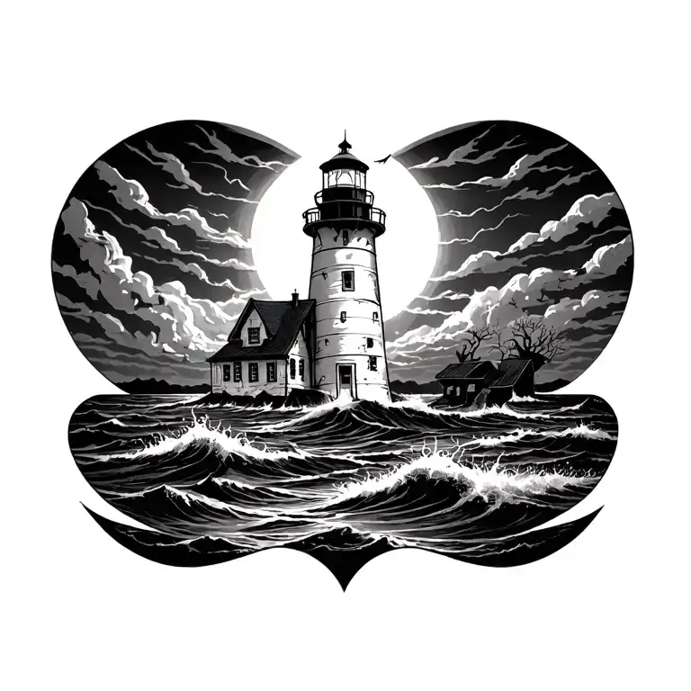 Lighthouse tattoo design idea