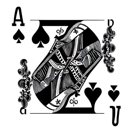 an English playing card that is used to play poker or black jack, half being the king and the other being the queen tattoo design idea