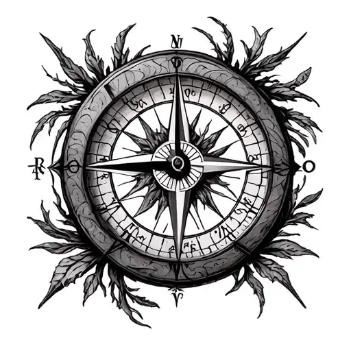arm sleeve clock tree of life compass tattoo design idea
