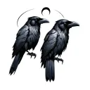 Two Ravens semicolon tattoo design idea