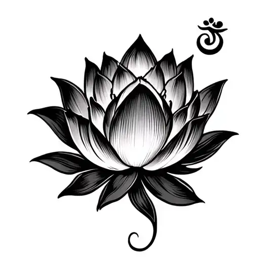 aum lotus flower tattoo design idea