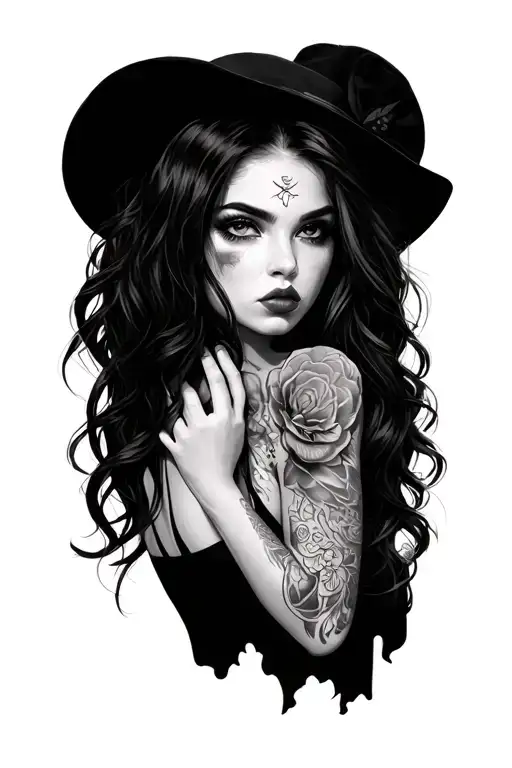 Marisa with a kiss mark tattoo design idea