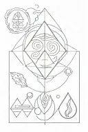 the 4 elements avatar tattoo design idea