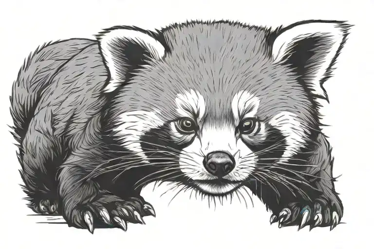 red panda bear tattoo design idea