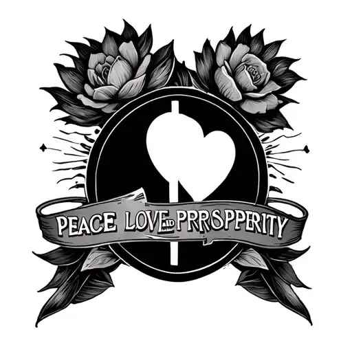 Peace Love And Prosperity tattoo design idea