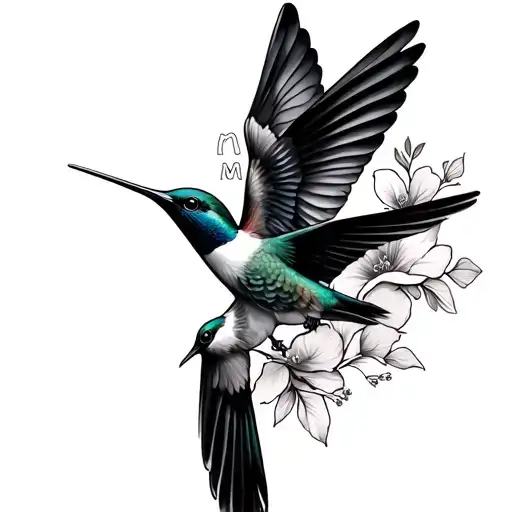 Humming birds with the word mom tattoo tattoo design idea