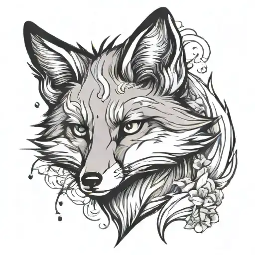 anime fox tattoo design idea