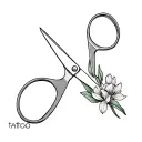 scissors with hyacinth tattoo design idea