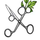 scissors with hyacinth tattoo design idea