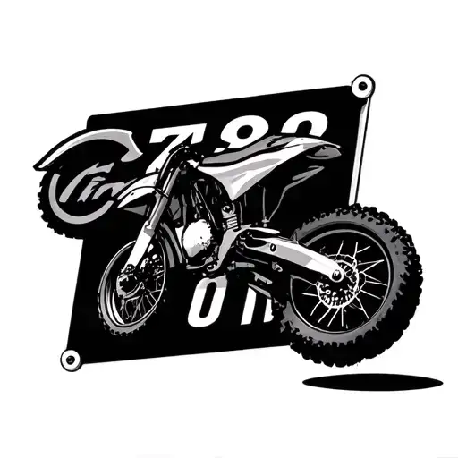 Dirt Bike number plate tattoo design idea