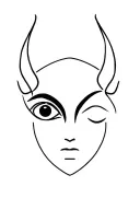 devil face one eye tattoo design idea
