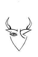devil face one eye tattoo design idea