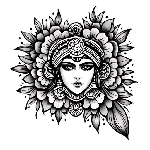 huichol tattoo ideas women thigh  tattoo design idea