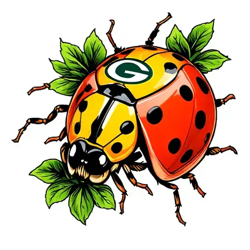 greenbay packers lady bug tattoo design idea