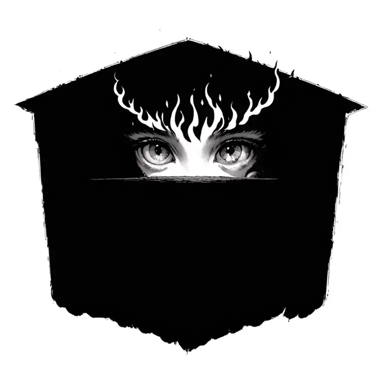 those eyes like fire, I'm a winged insect, you're a funeral pyre tattoo design idea