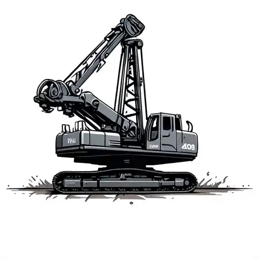 directional drilling rig tattoo design idea