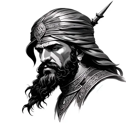 Arabic Warrior tattoo design idea