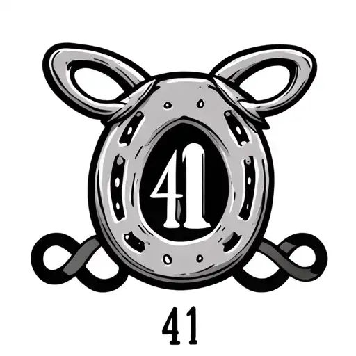 number 41, a horseshoe, a semicolon, and an infinity symbol tattoo design idea