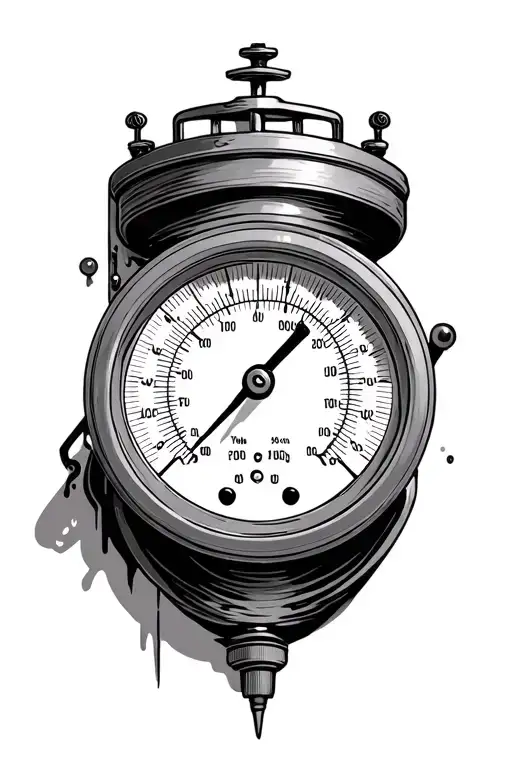 pressure gauge with no border tattoo design idea