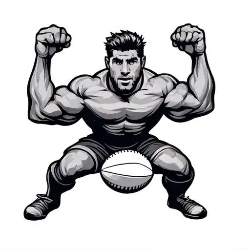 Sport Gym Rugby tattoo design idea