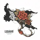lebanon beirut 10452 km square tattoo design idea