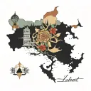 lebanon beirut 10452 km square tattoo design idea