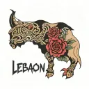 lebanon beirut 10452 km square tattoo design idea