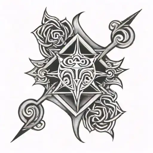 black power & protection symbol tattoo design idea
