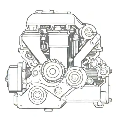 engine with big turbo tattoo design idea