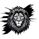minimal lion surrounded tattoo design idea